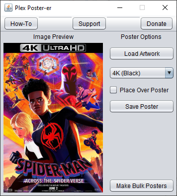 Example of the Plex Poster-er User Interface.