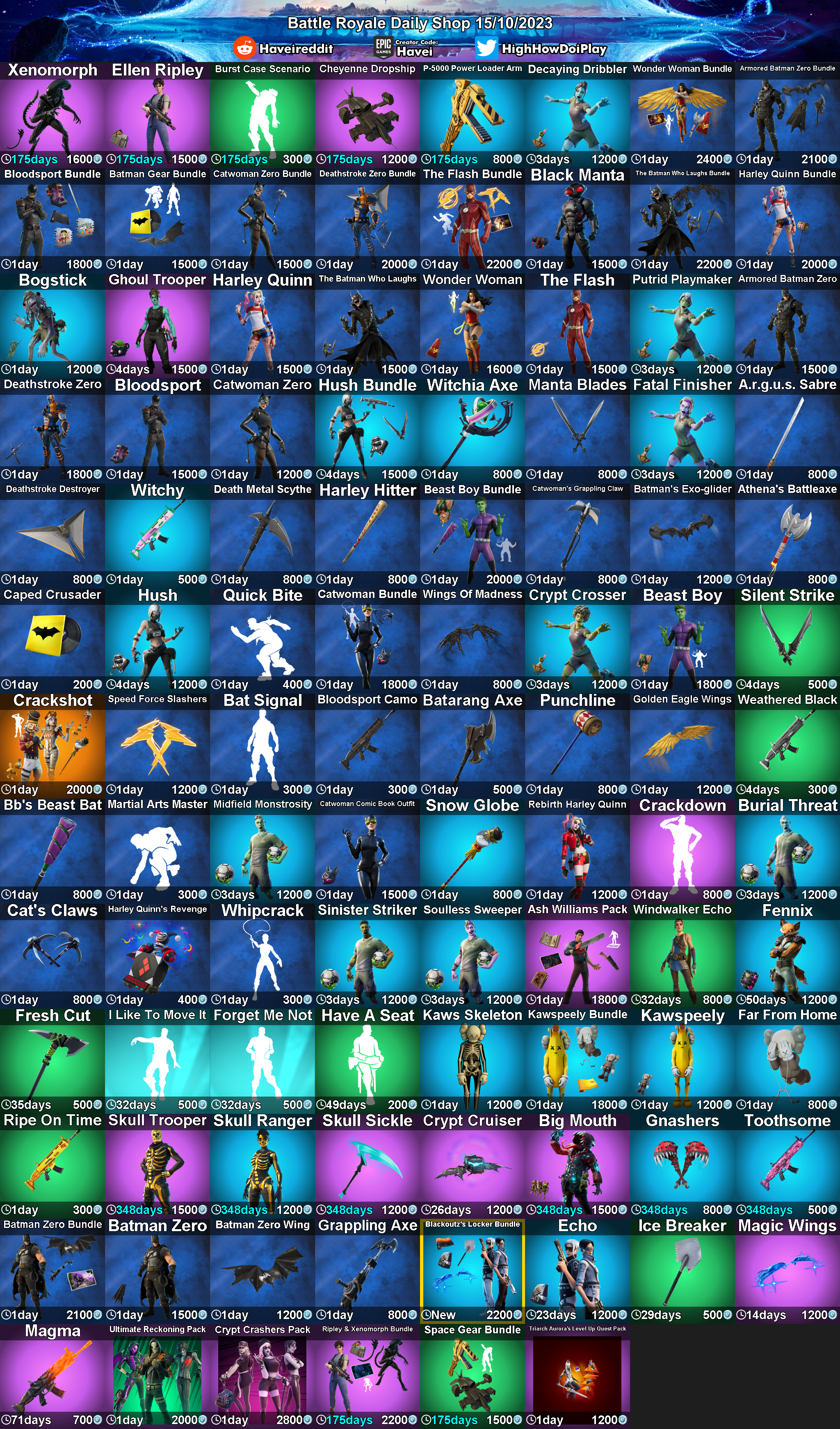 Dagelijkse Winkel (2023-10-15) : r/FortNiteBR, image size:2048x3482
